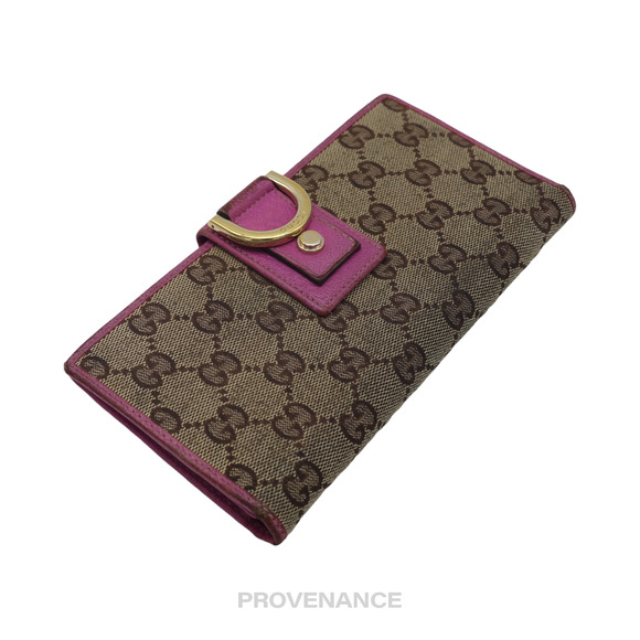 🔴 Gucci GG Canvas Long Wallet - Fuchsia - Picture 3 of 10